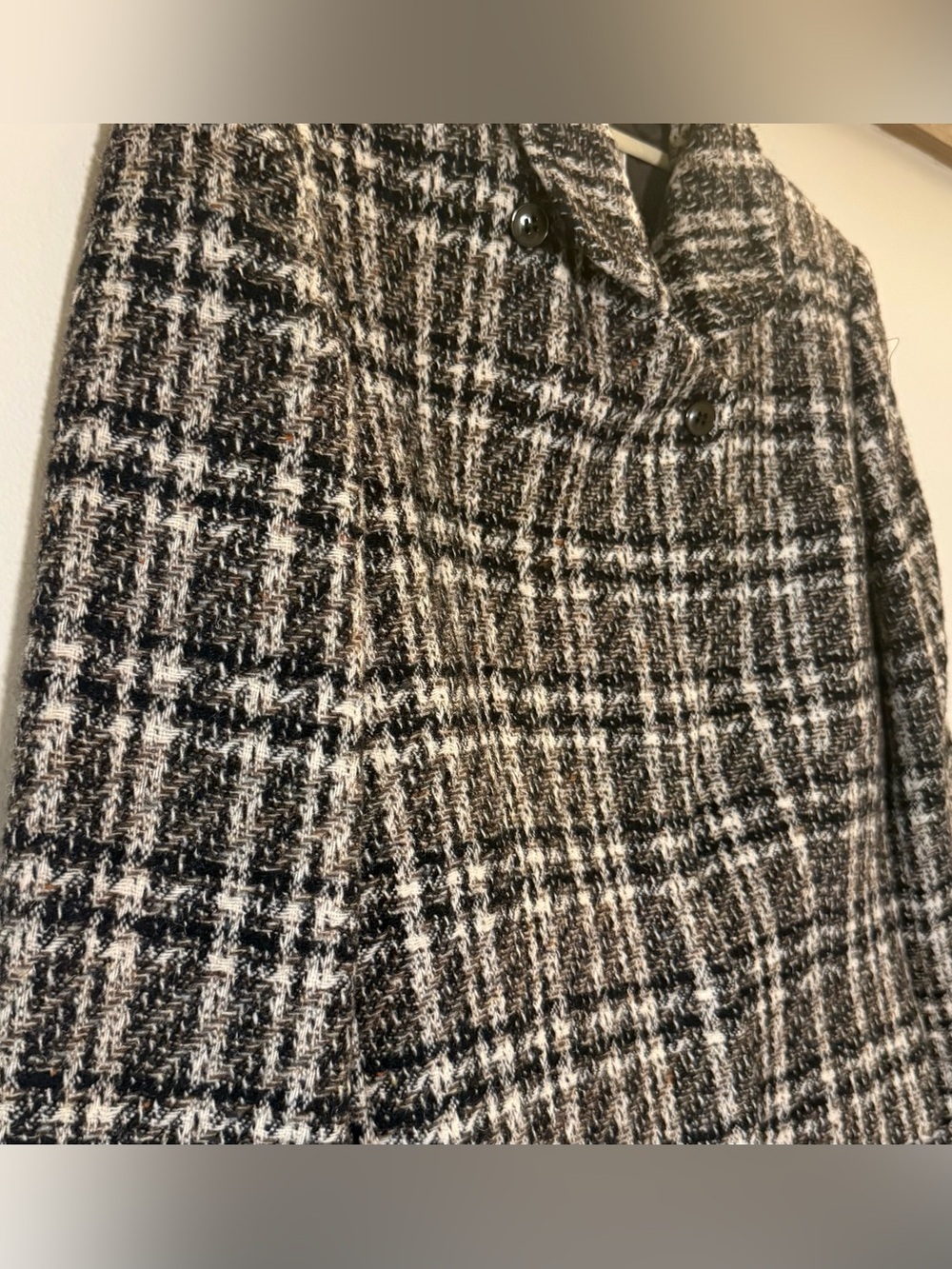 Giorgio ARMANI Black & White Plaid Cropped Wool Jacket Vintage 1980s - Picture 8 of 16